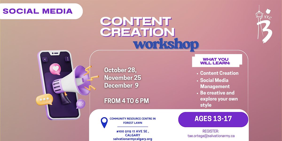 Social Media Content Creation (ages 13-17)
