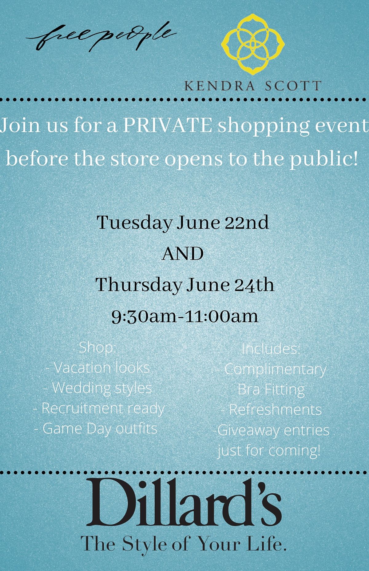 Dillards Private Shopping Event