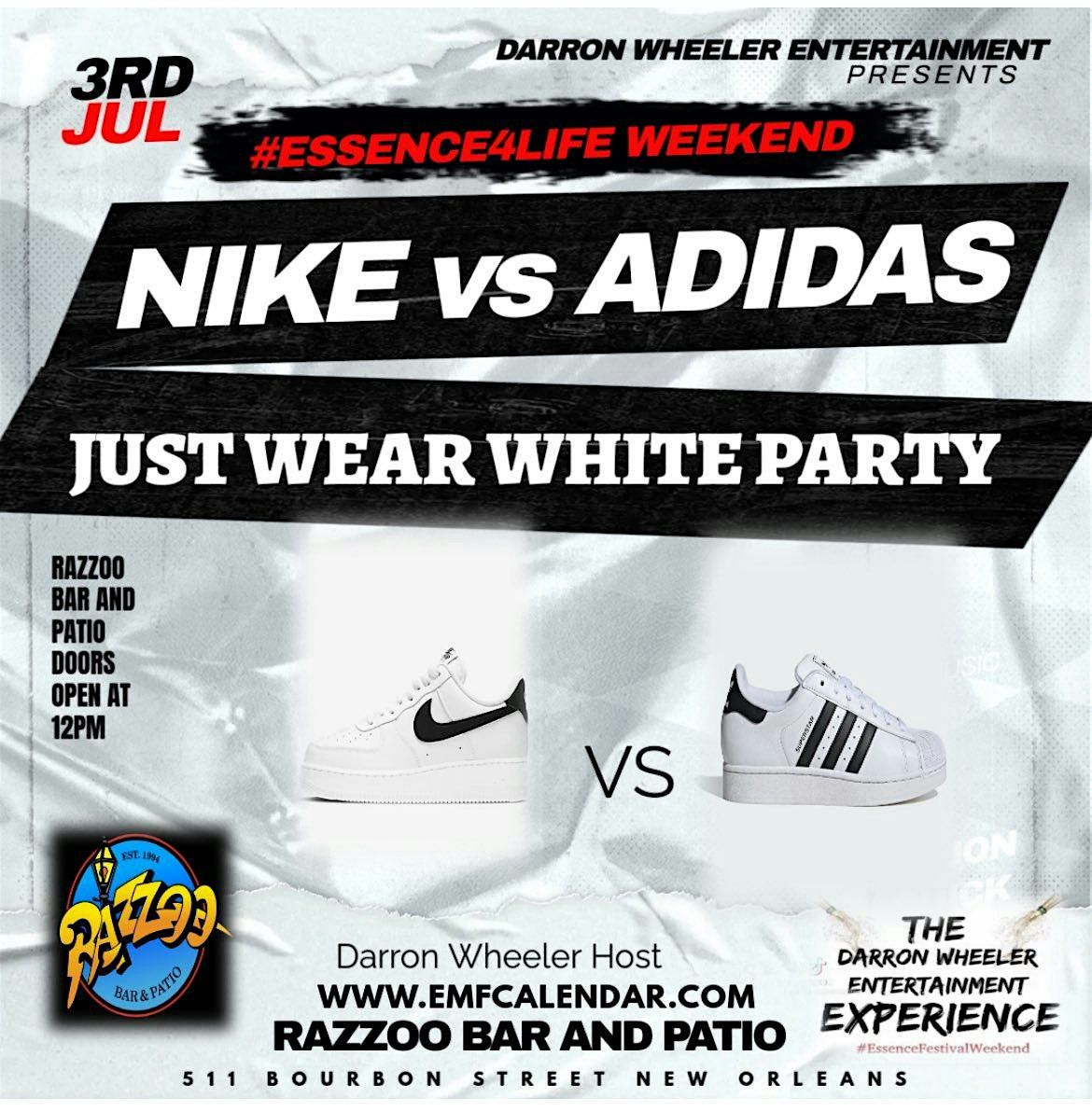 NIKE vs ADIDAS The JUST WEAR WHITE Party