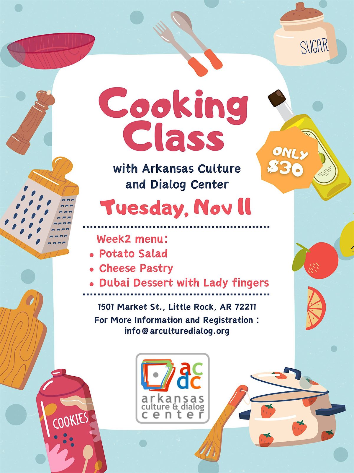 Arkansas Culture and Dialog Center Fall Cooking Classes 2025
