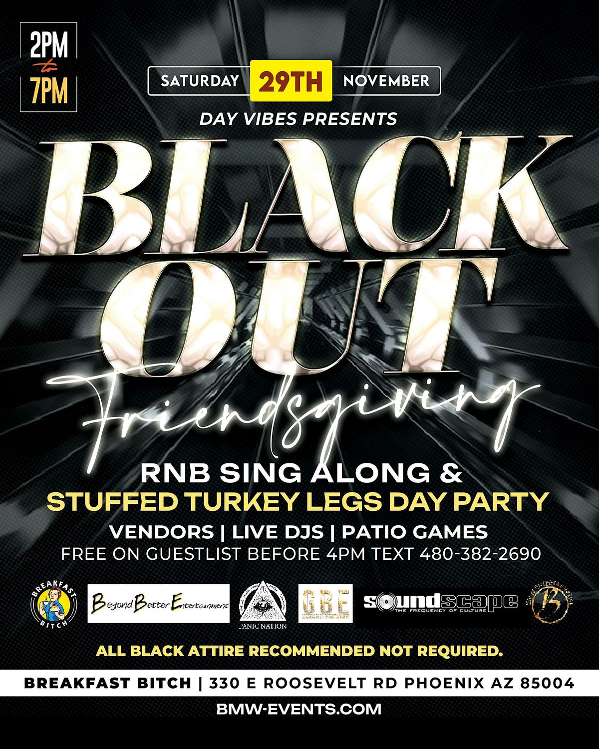 DAY VIBES BLACK OUT FRIENDSGIVING RNB SING ALONG 7 STUFFED TURKEY LEG DAY P