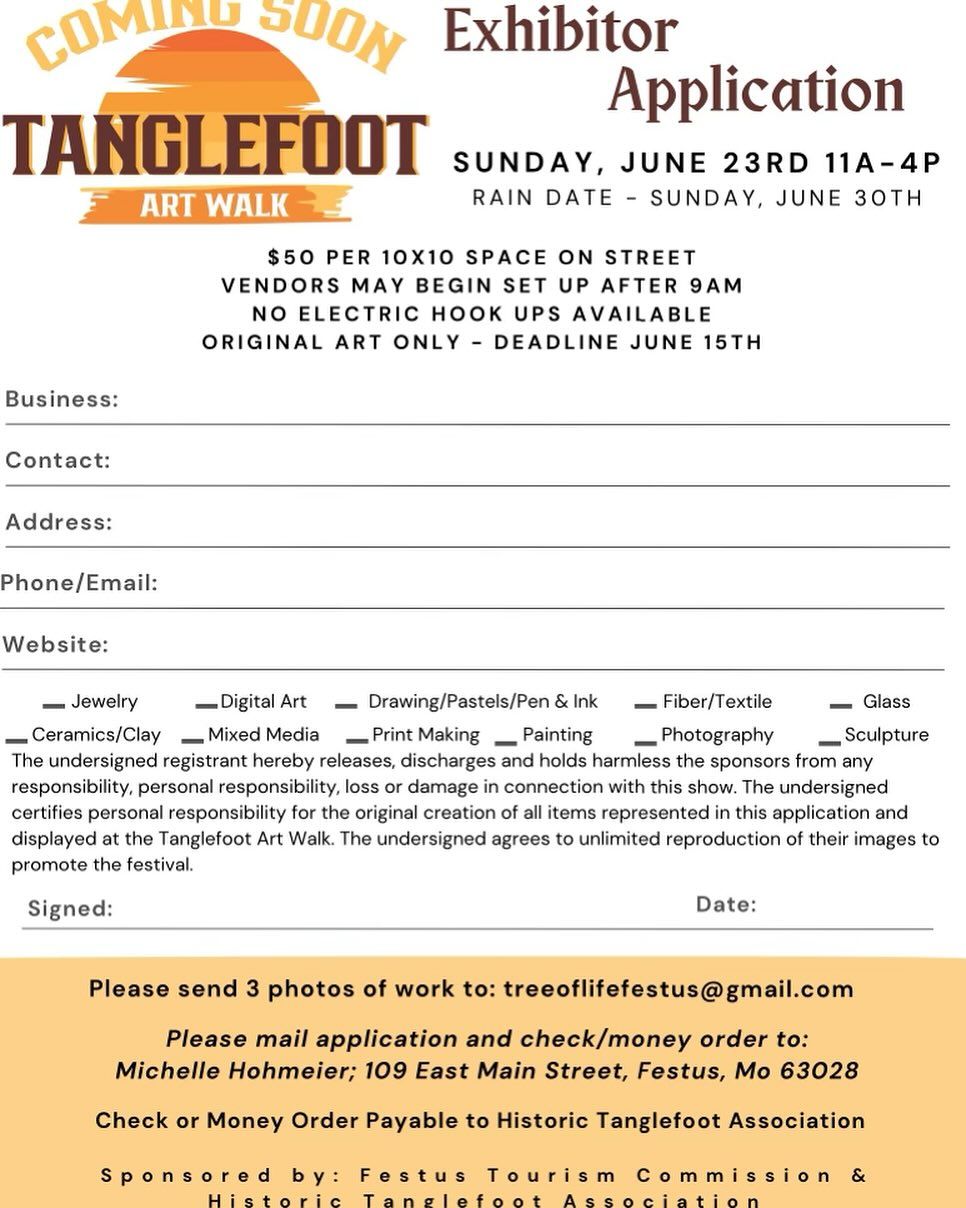 Tanglefoot Art Walk | Festus, MO | June 23, 2024