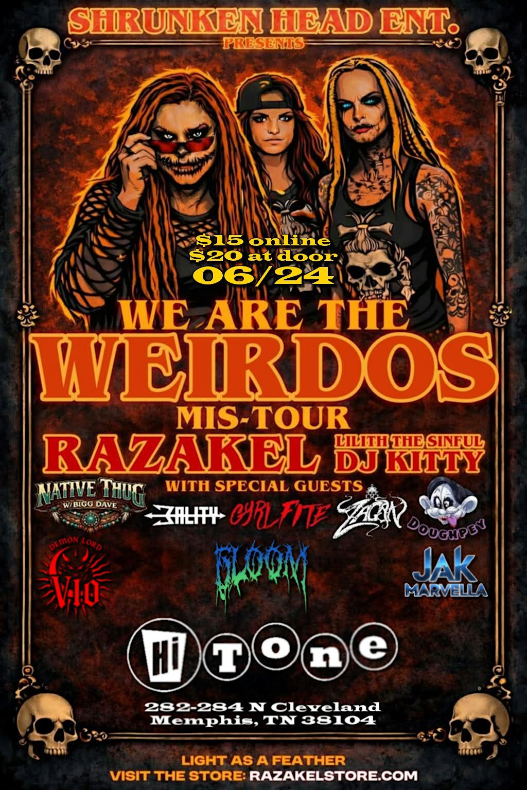 We Are The Weirdos Mis-Tour - Razakel, Lilith The Sinful, DJ Kitty and more