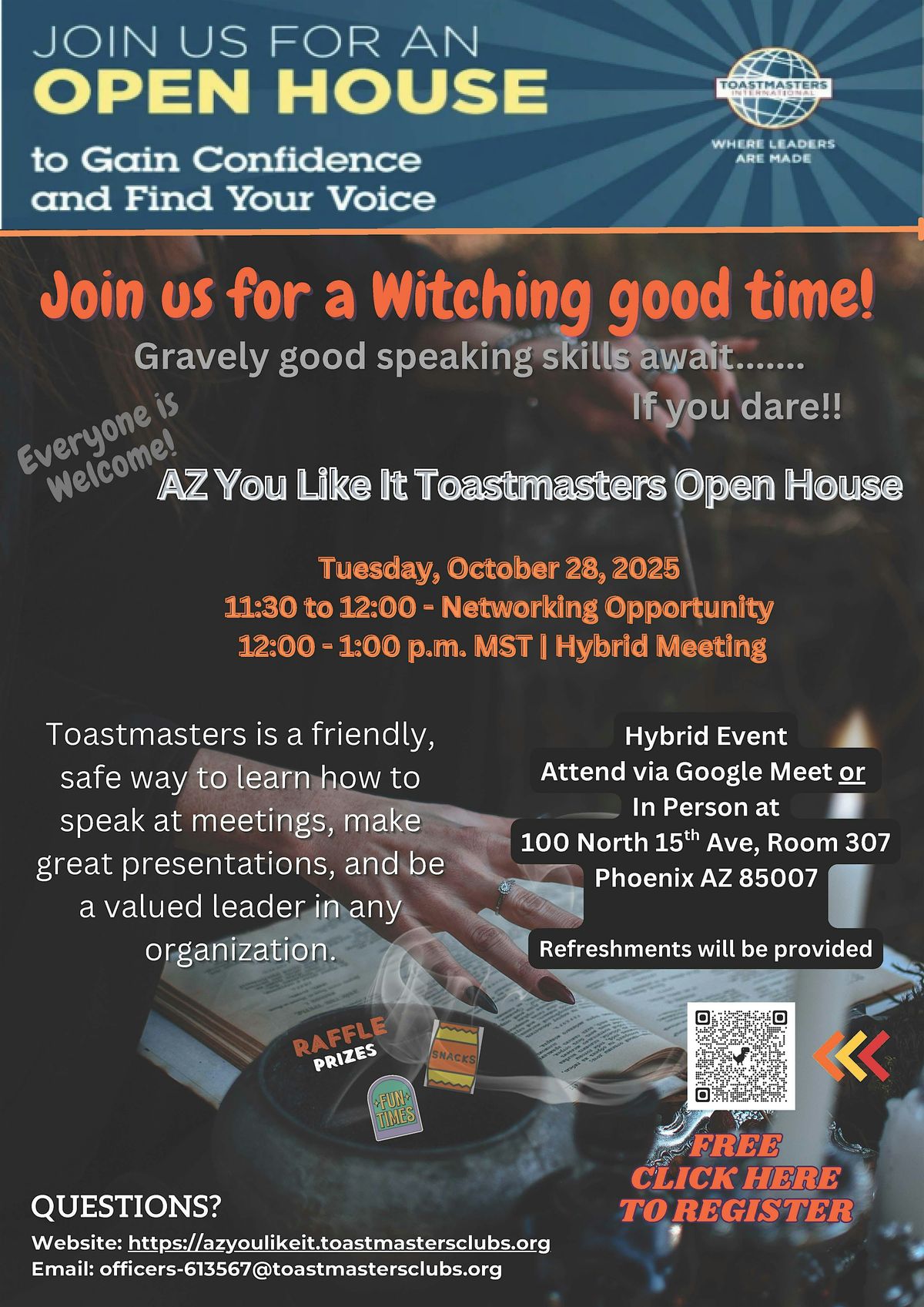 AZ You Like It Toastmasters Club Virtual and In-Person Open House