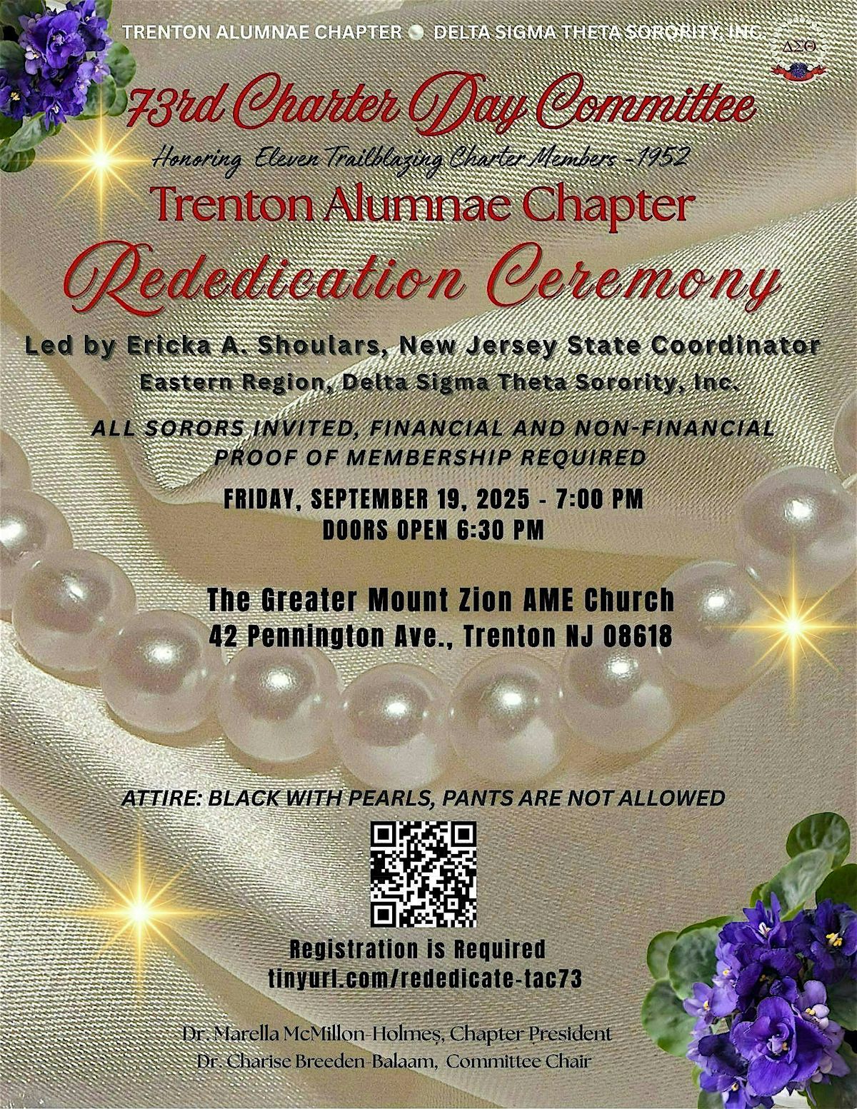 Trenton Alumnae Chapter, 73rd Charter Day, Rededication Ceremony
