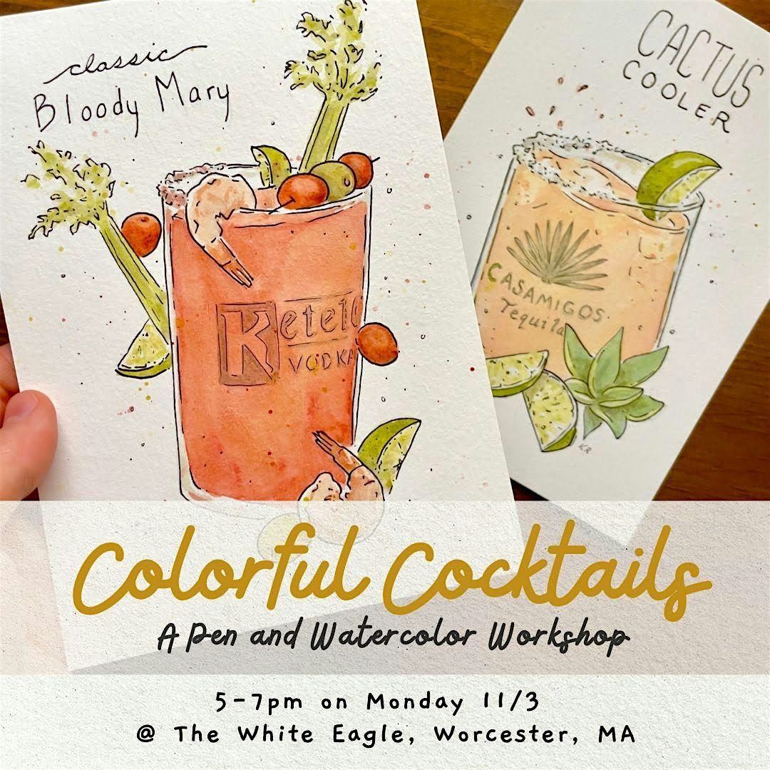 Colorful Cocktails: A Pen and Watercolor Workshop