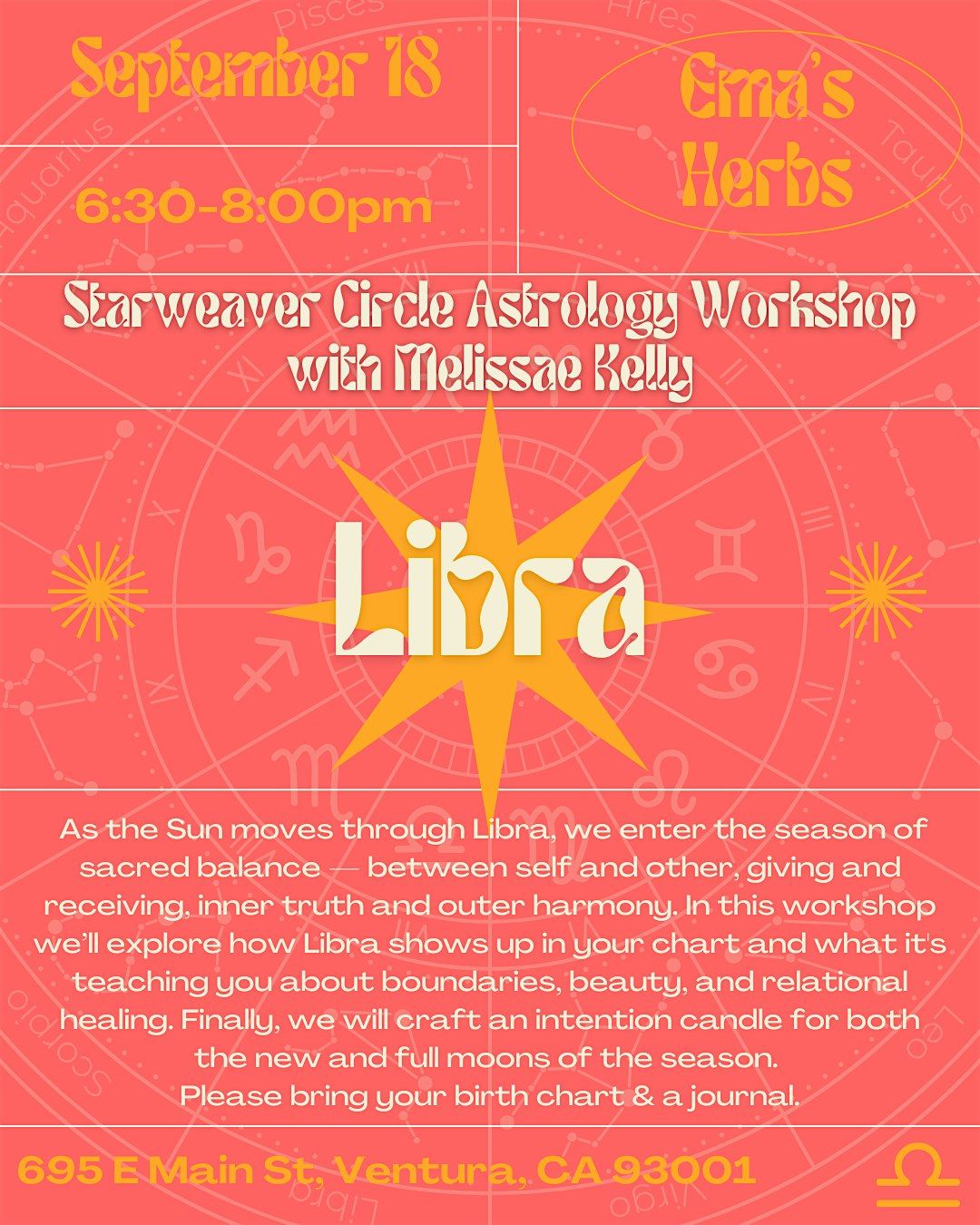 Starweaver Circle Astrology Workshop: Libra with Melissae Kelly
