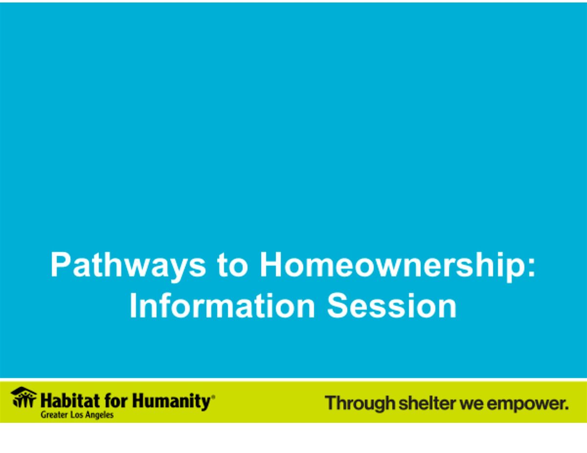 Pathways to Homeownership: Information Session: In-Person (Bellflower, CA)