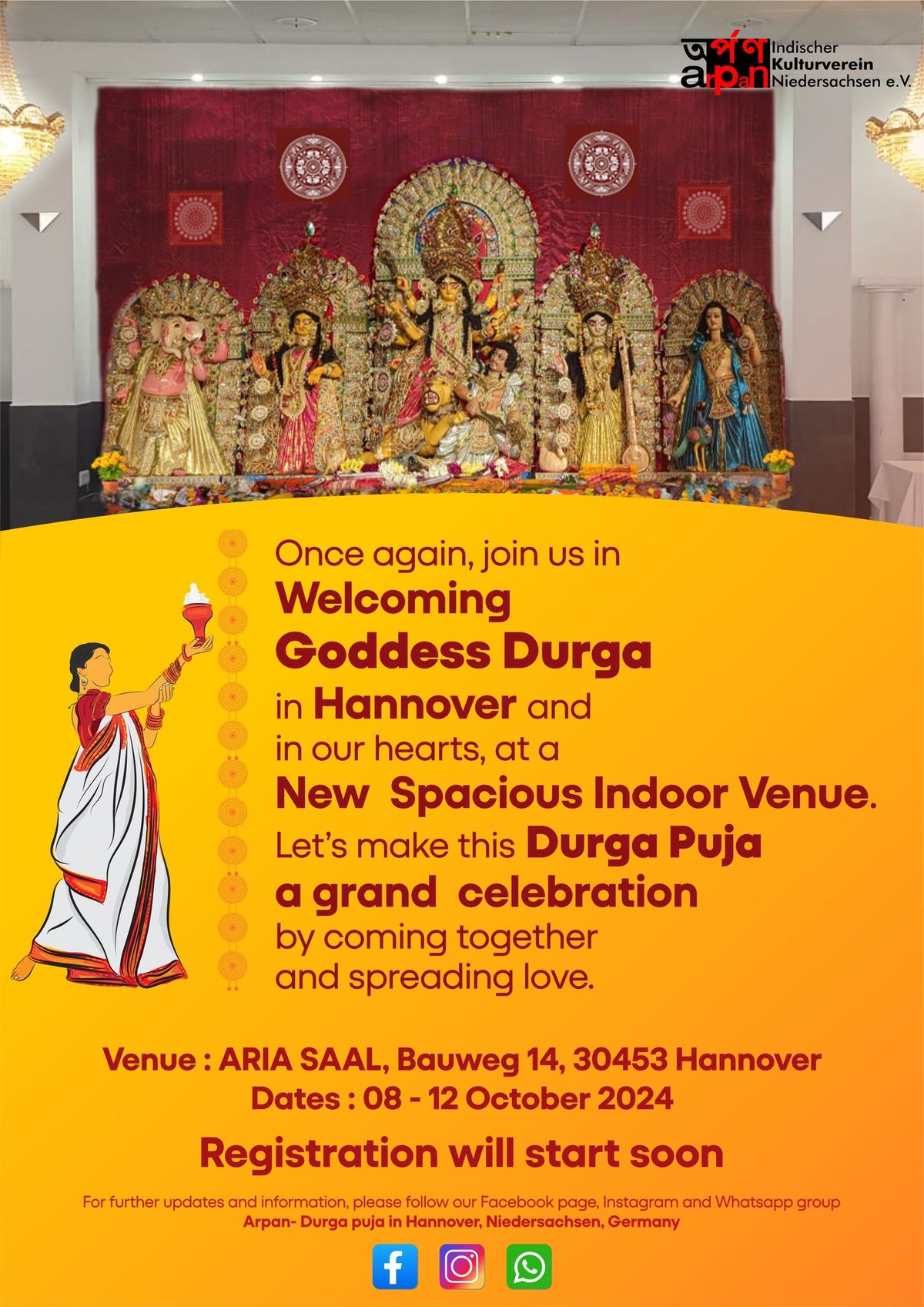 Durga Puja Hannover 2024 Aria Saal Hannover, Bauweg 14, 30453