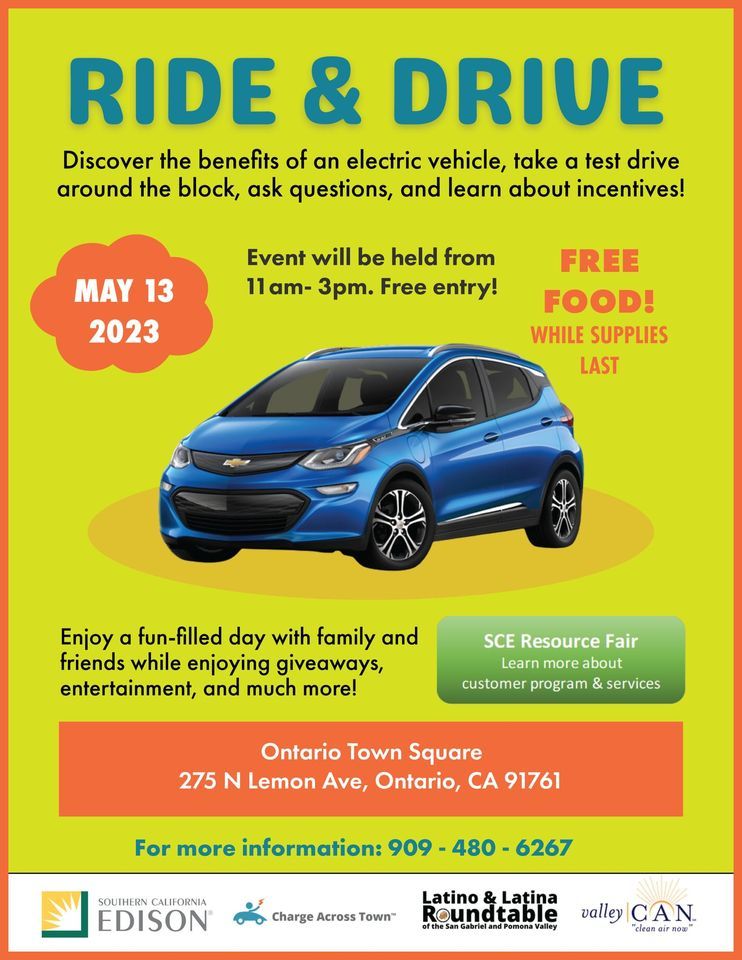 Free Ride & Drive Event & SCE Resource Fair Ontario Town Square May