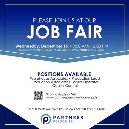 Partners Personnel Job Fair Madera County Workforce Assistance Center