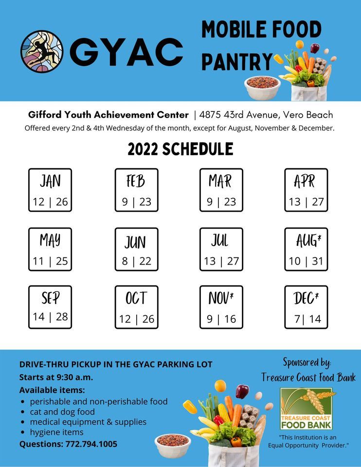 GYAC Mobile Food Pantry Gifford Youth Achievement Center, Inc., Vero