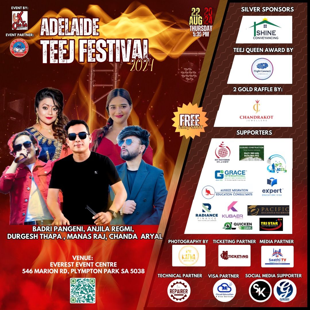 Teej Festival 2024 ADELAIDE Everest Restaurant & Event Center