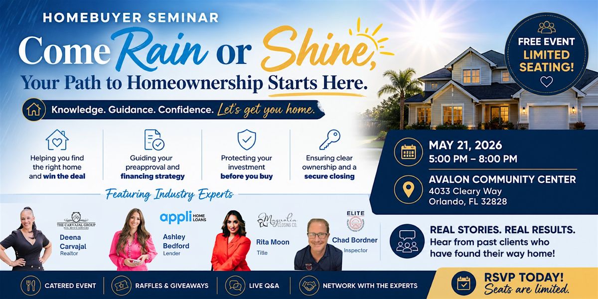 FREE Home Buyer Seminar - why NOW it's a Buyers Market!!