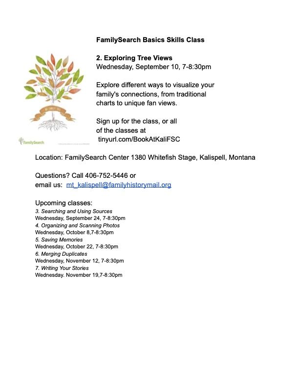 FamilySearch Basics Skills Class: Exploring Tree Views