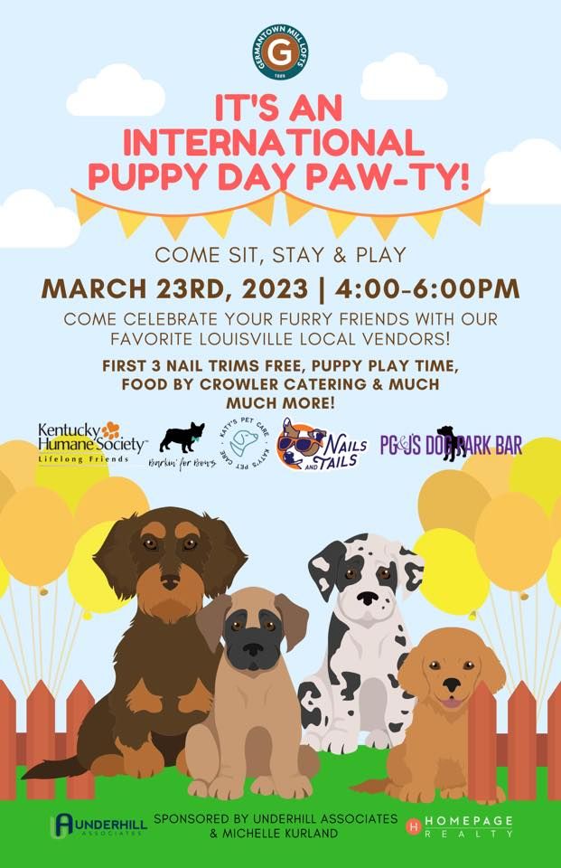 International Puppy Day Pawty Germantown Mill Lofts, Louisville, KY