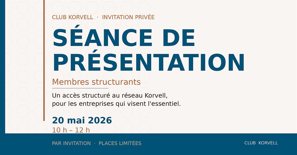 Presentation Club Korvell- MEMBRES STRUCTURANTS