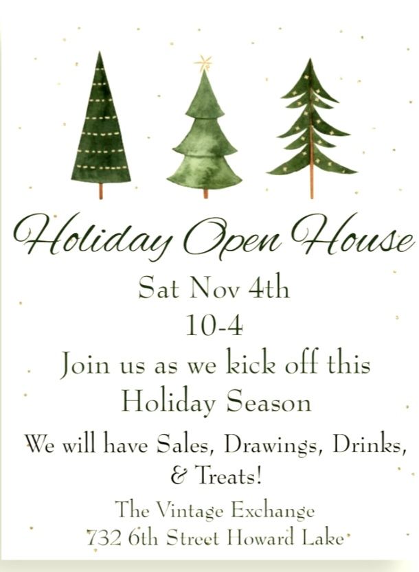 Holiday Open House The Vintage Exchange, Howard Lake, MN November 4