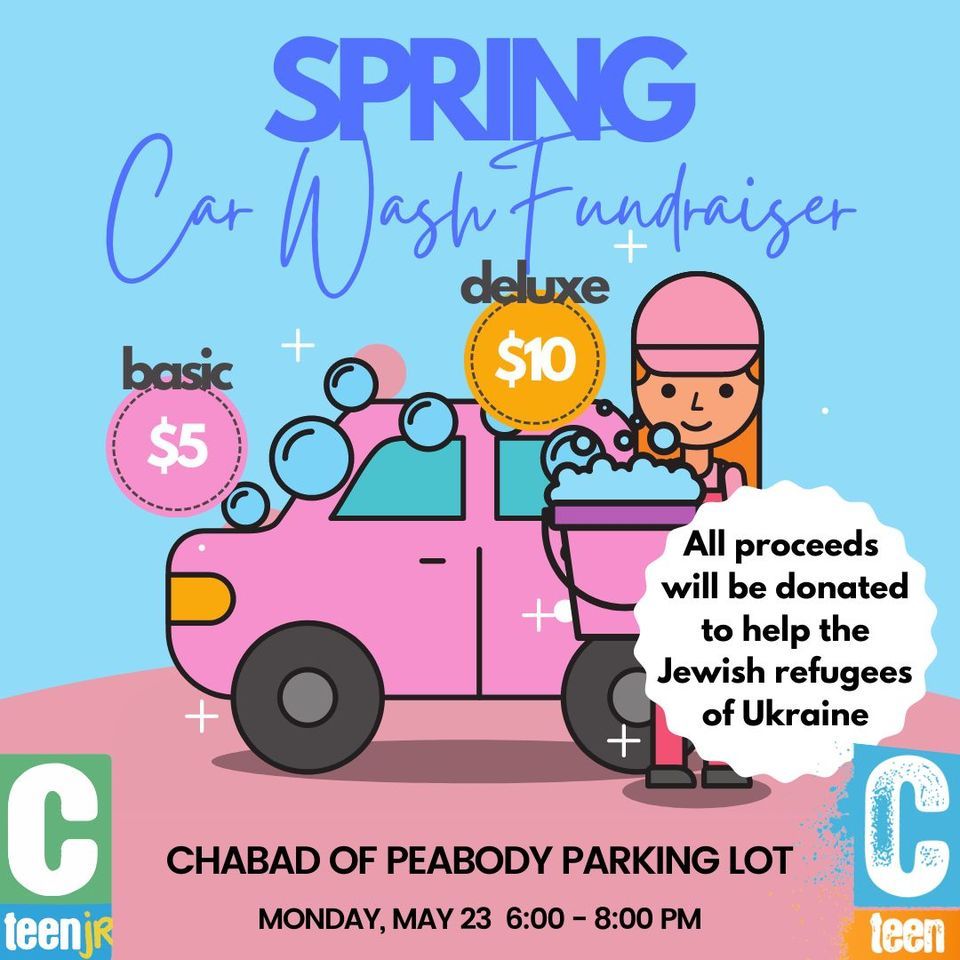 Spring Car Wash Fundraiser Chabad of Peabody May 23, 2022
