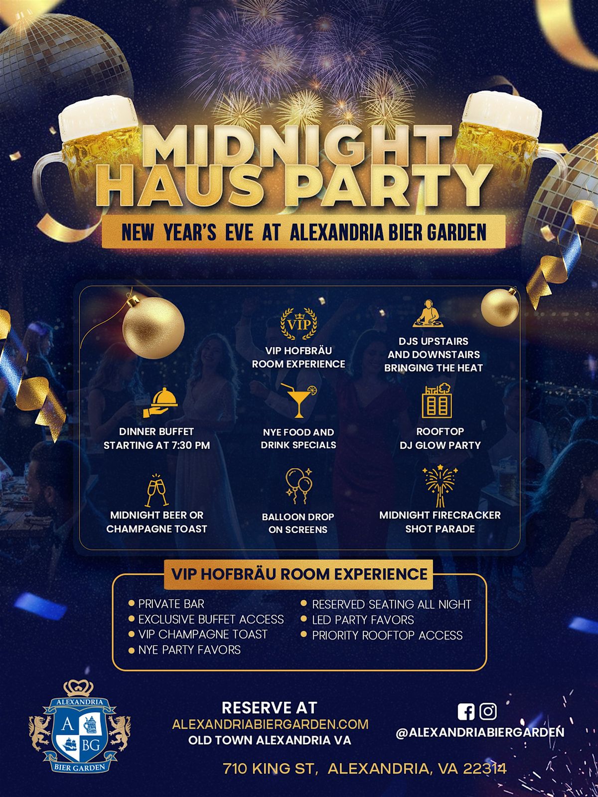 Midnight NYE HAUS PARTY! @ Alexandria Bier Garden