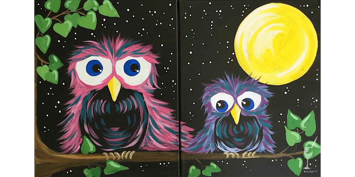 Midnight Hooting Fun Under Moonlight - Family Fun - Paint and Sip in Denver | Classpop!\u2122