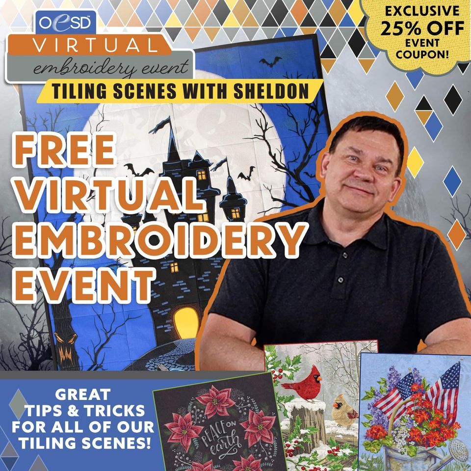 Virtual Tiles Scenes Embroidery Class | Kingdom Sewing Center, Simi