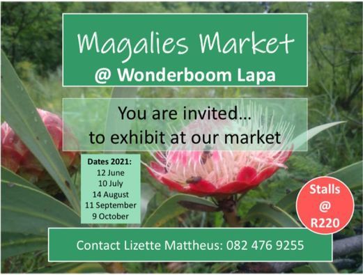 Magaliesmark \/ Magalies Market @ Wonderboom Lapa Saturday 14 August 2021