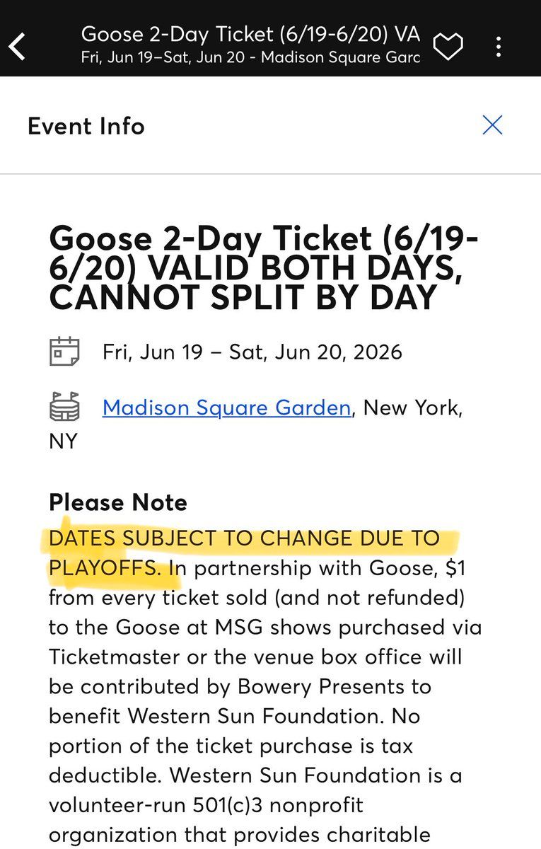 Goose New York - 2 Day Pass (6\/19 - 6\/20) Tickets
