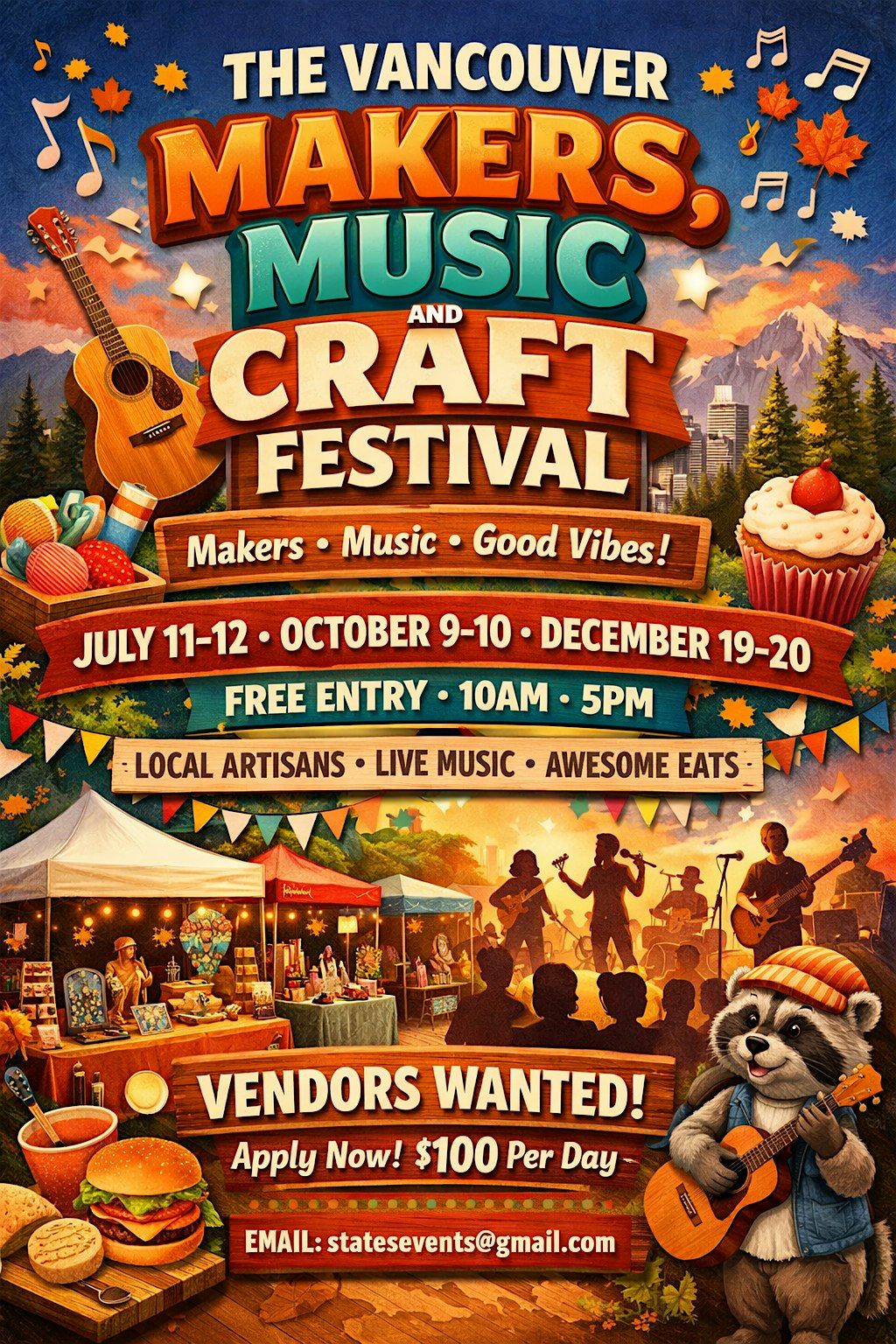 THE VANCOUVER MAKERS, MUSIC AND CRAFT FESTIVAL.