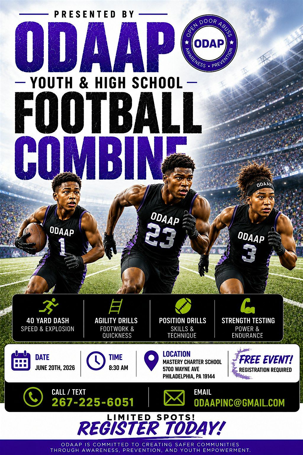ODAAP Youth and High school Football Combine