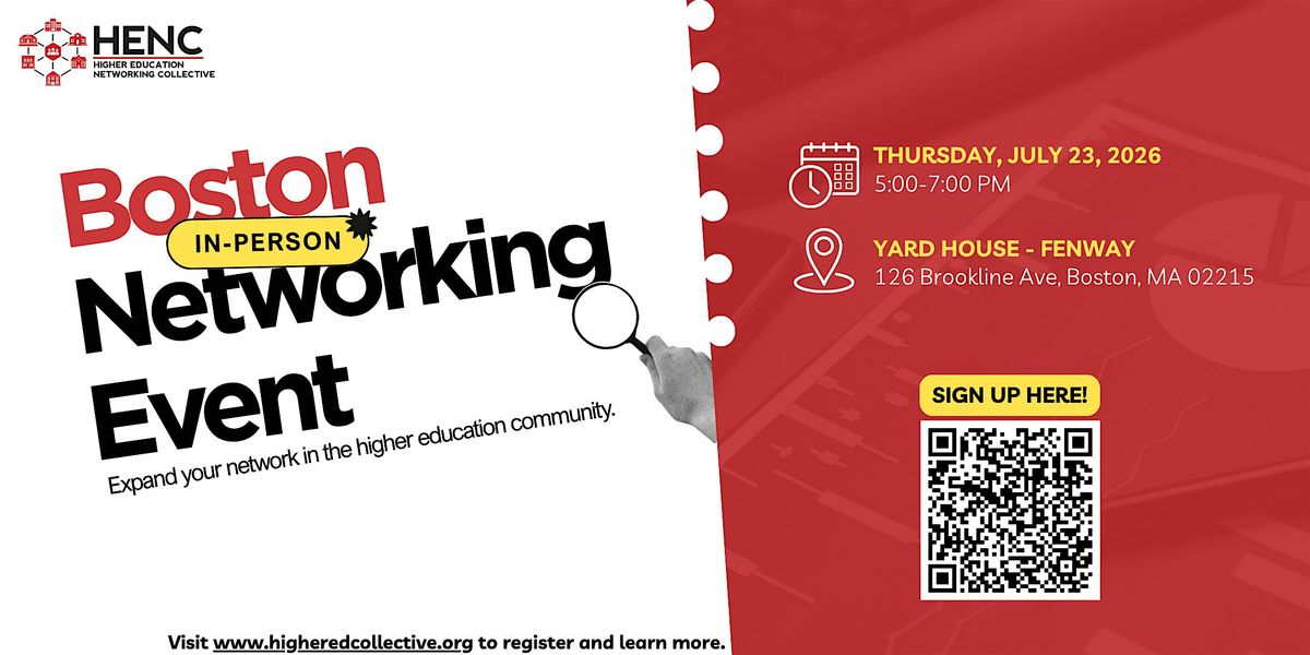 BOSTON IN-PERSON NETWORKING EVENT