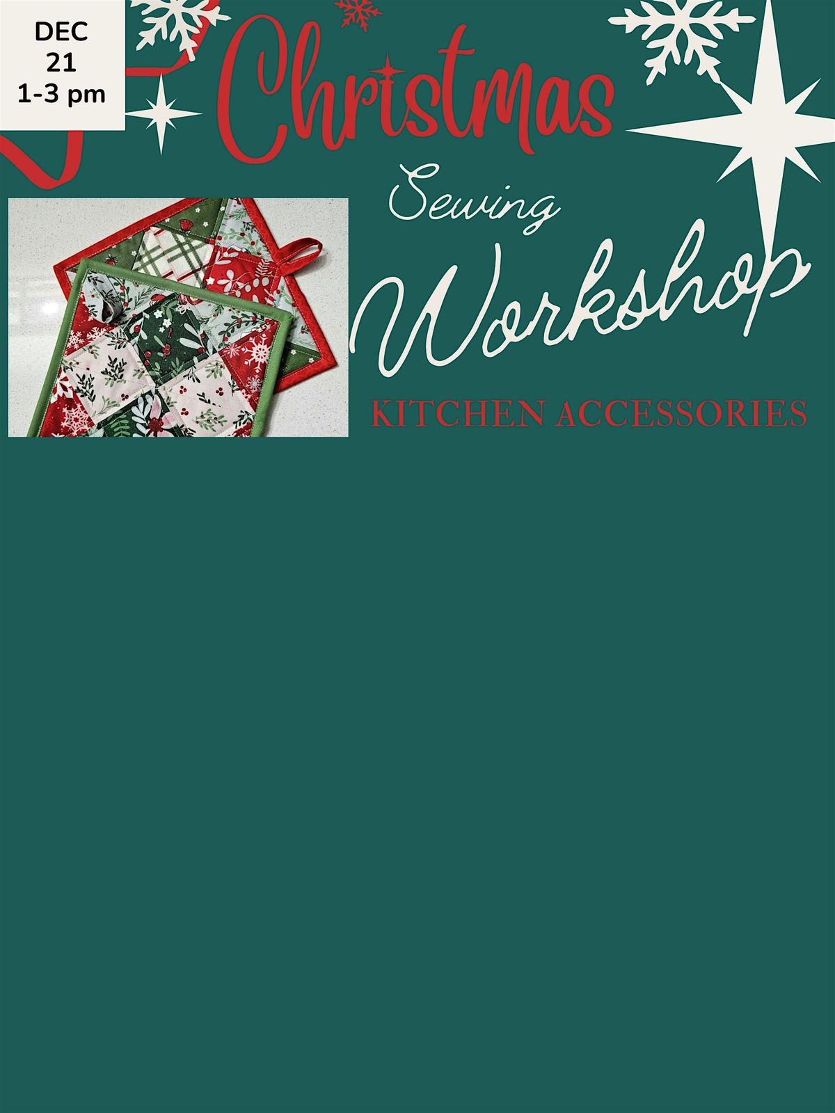 Christmas Sewing Kitchen Accessories Workshop