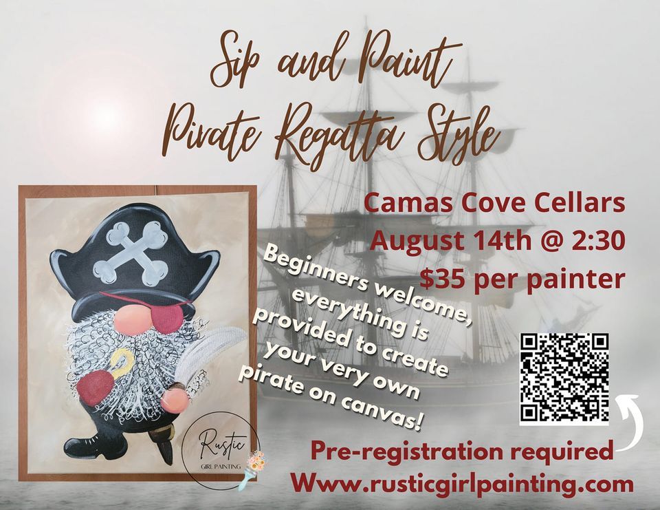 Sip and Paint Pirate Regatta style Camas Cove Cellars, Moses Lake, WA