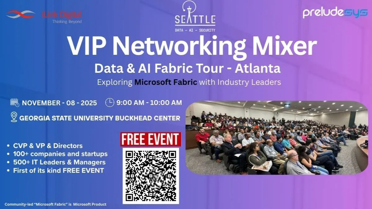 VIP Networking Mixer | FREE | In-person | Nov 8 | Data & AI Fabric Tour -Atlanta