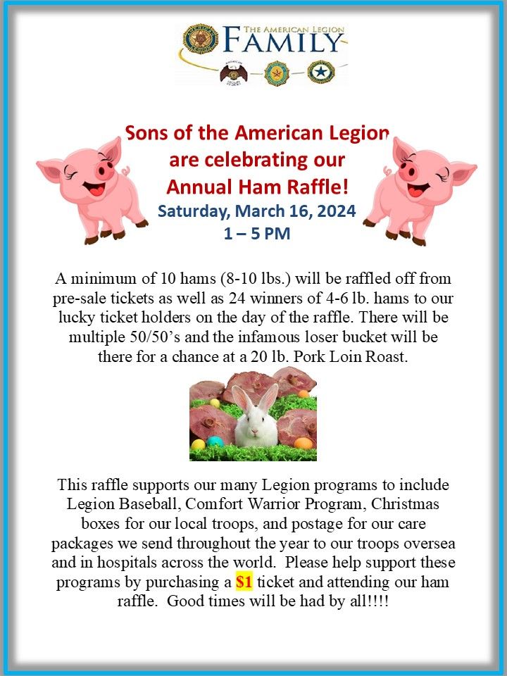 Spencerport Sons of the American Legion Ham Raffle at 691 Trimmer Rd ...