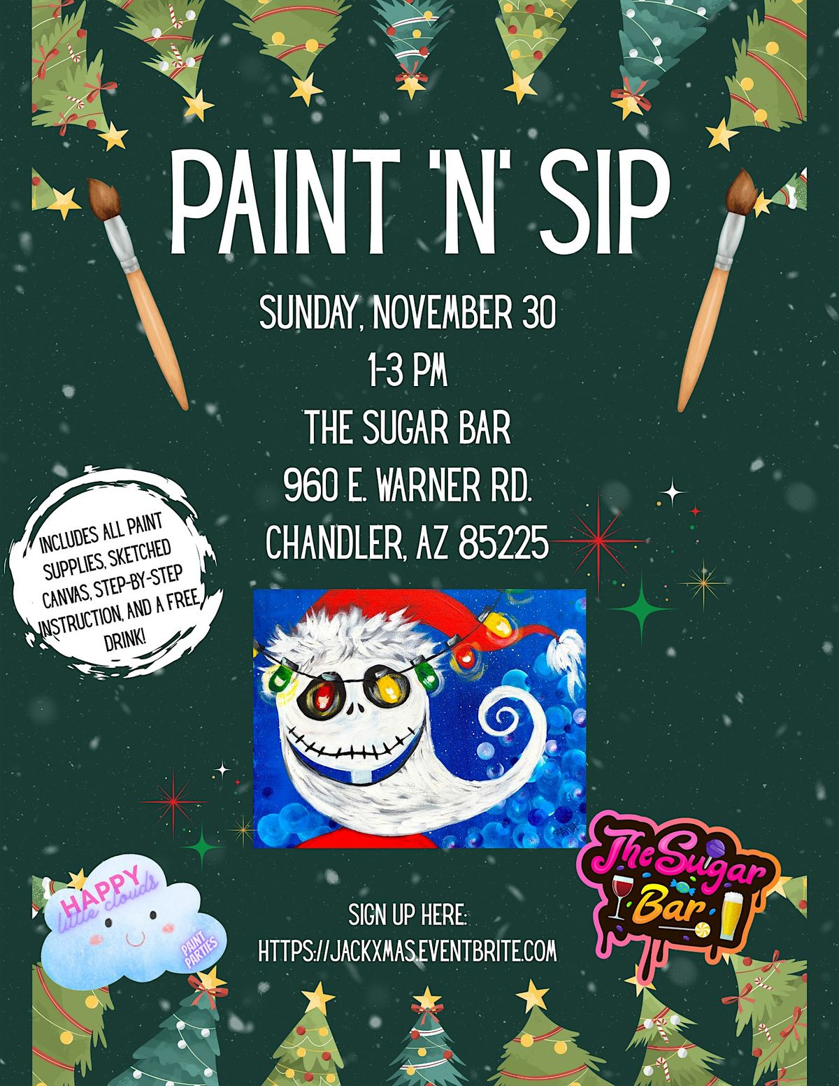 Nightmare Before Xmas Paint 'n' Sip at The Sugar Bar!