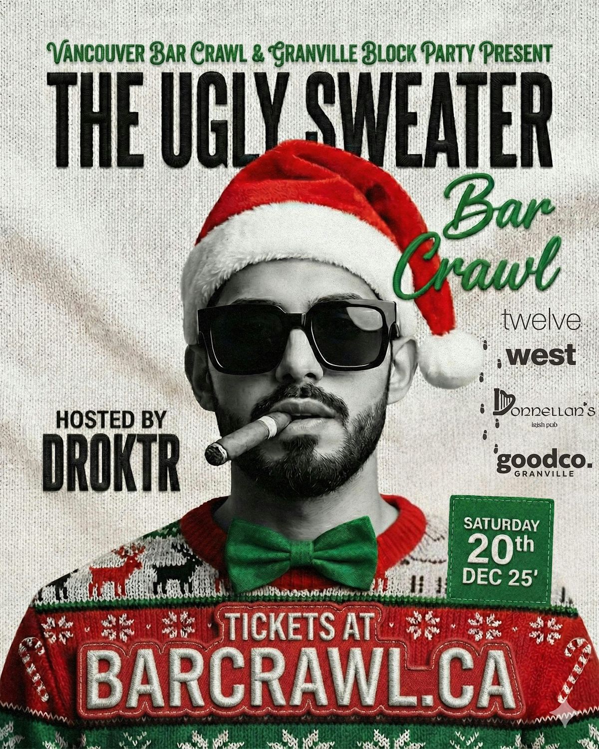 THE UGLY SWEATER BAR CRAWL | VANCOUVER BAR CRAWL | 12WEST\/DONNELLANS\/GOODCO