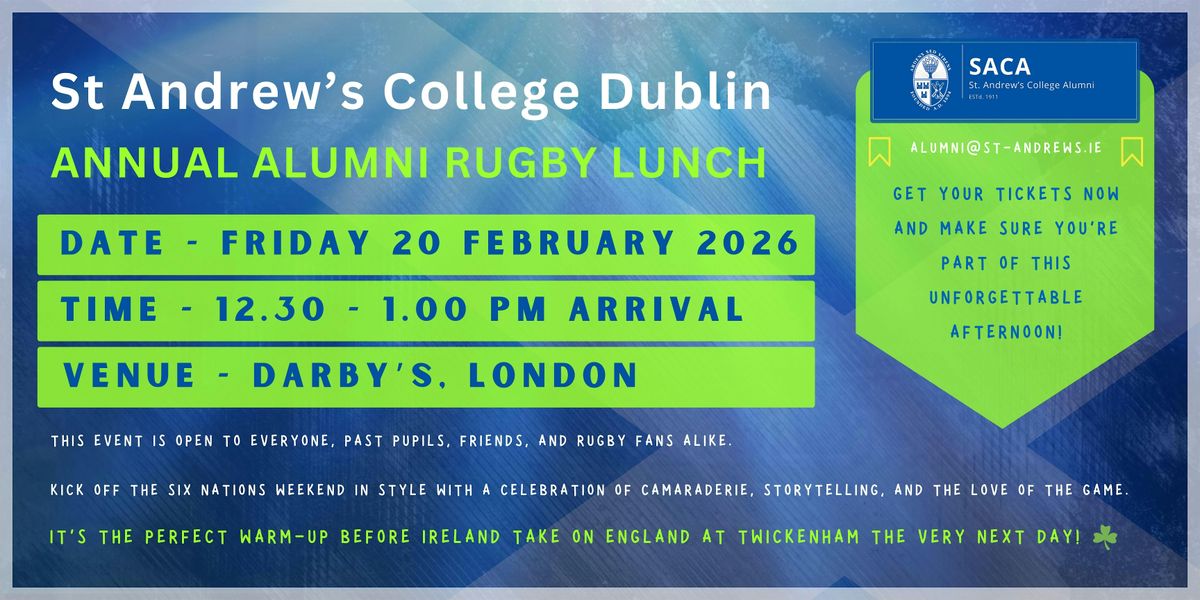 St Andrew\u2019s College Dublin  - Annual Alumni Rugby Lunch  - 2026