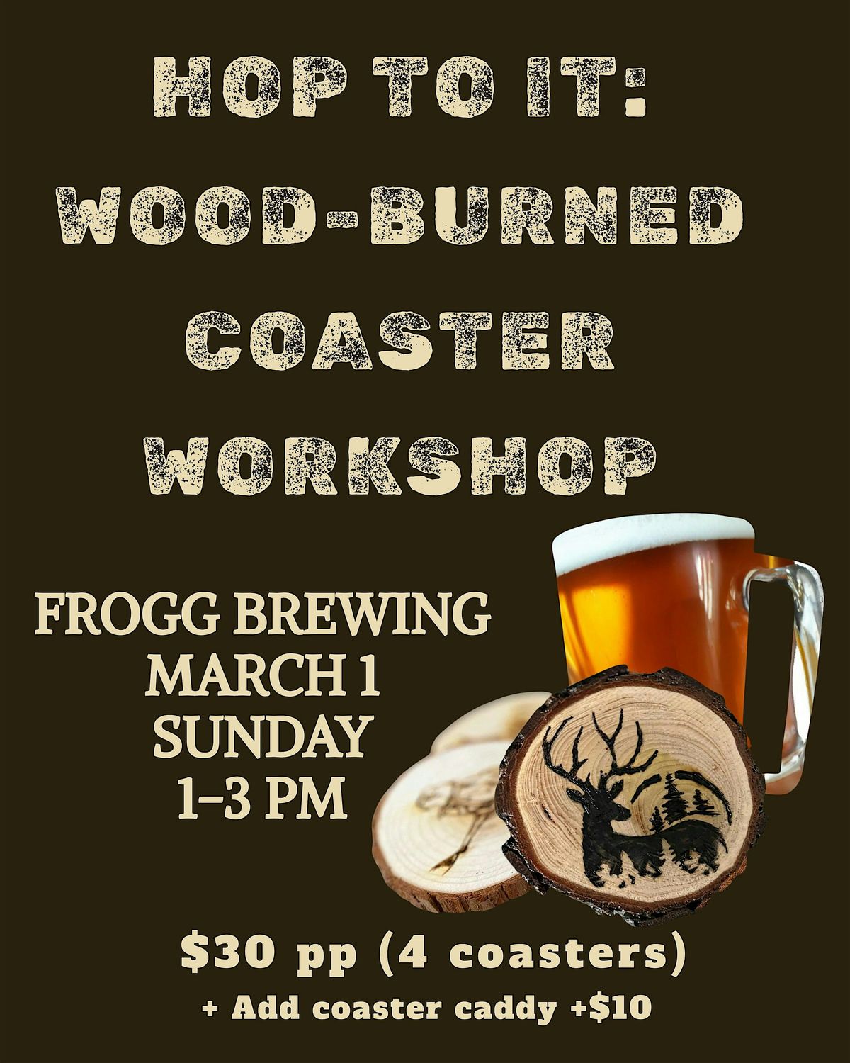 Hop To It: Wood Burned Coasters