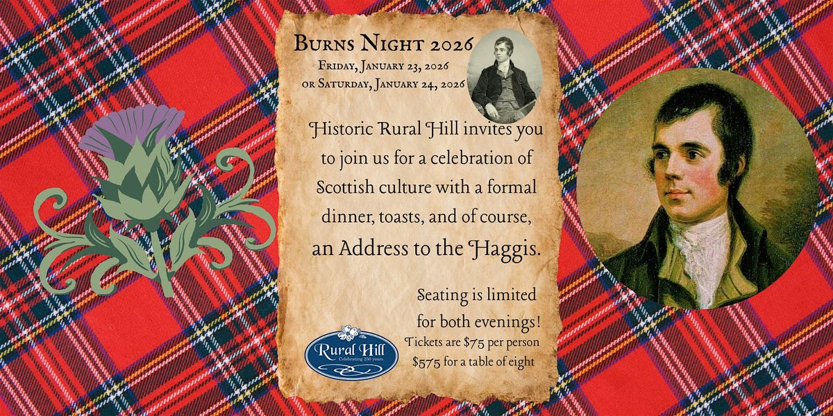 Burns Night 2026 at Historic Rural Hill