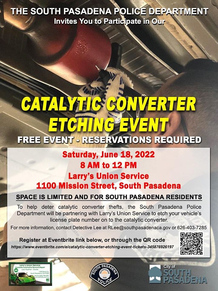 Catalytic Converter Etching Event Larry's Union Service, South