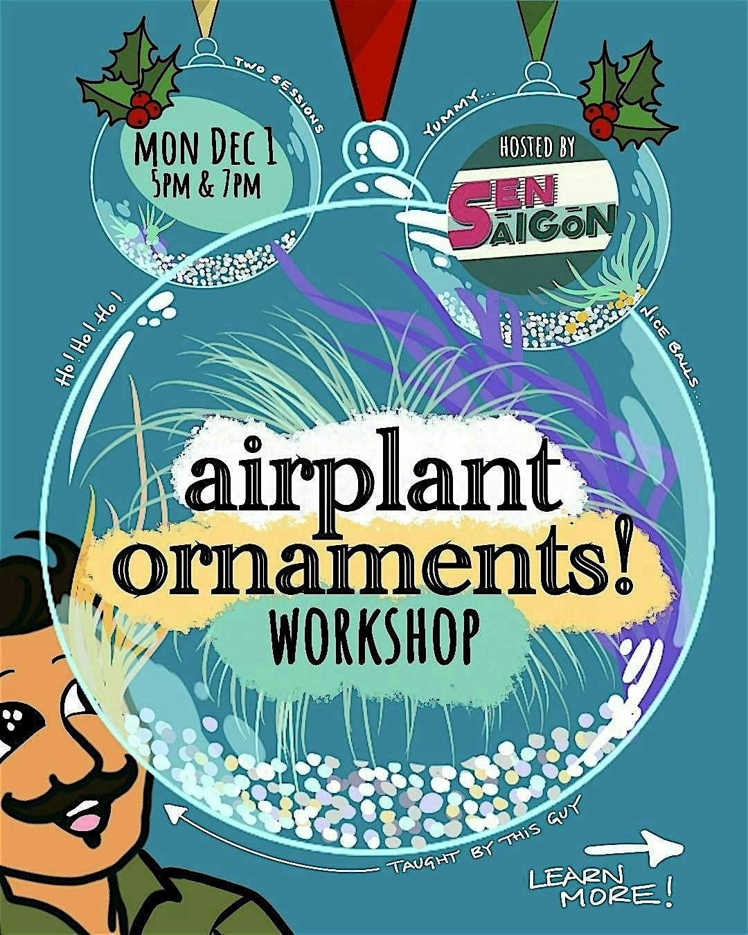 Airplant Ornament Workshop!