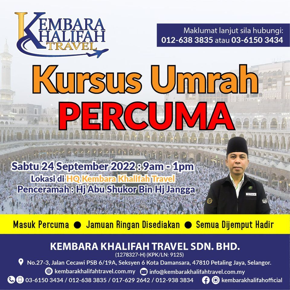 KURSUS UMRAH KEMBARA KHALIFAH 24 SEPTEMBER 2022