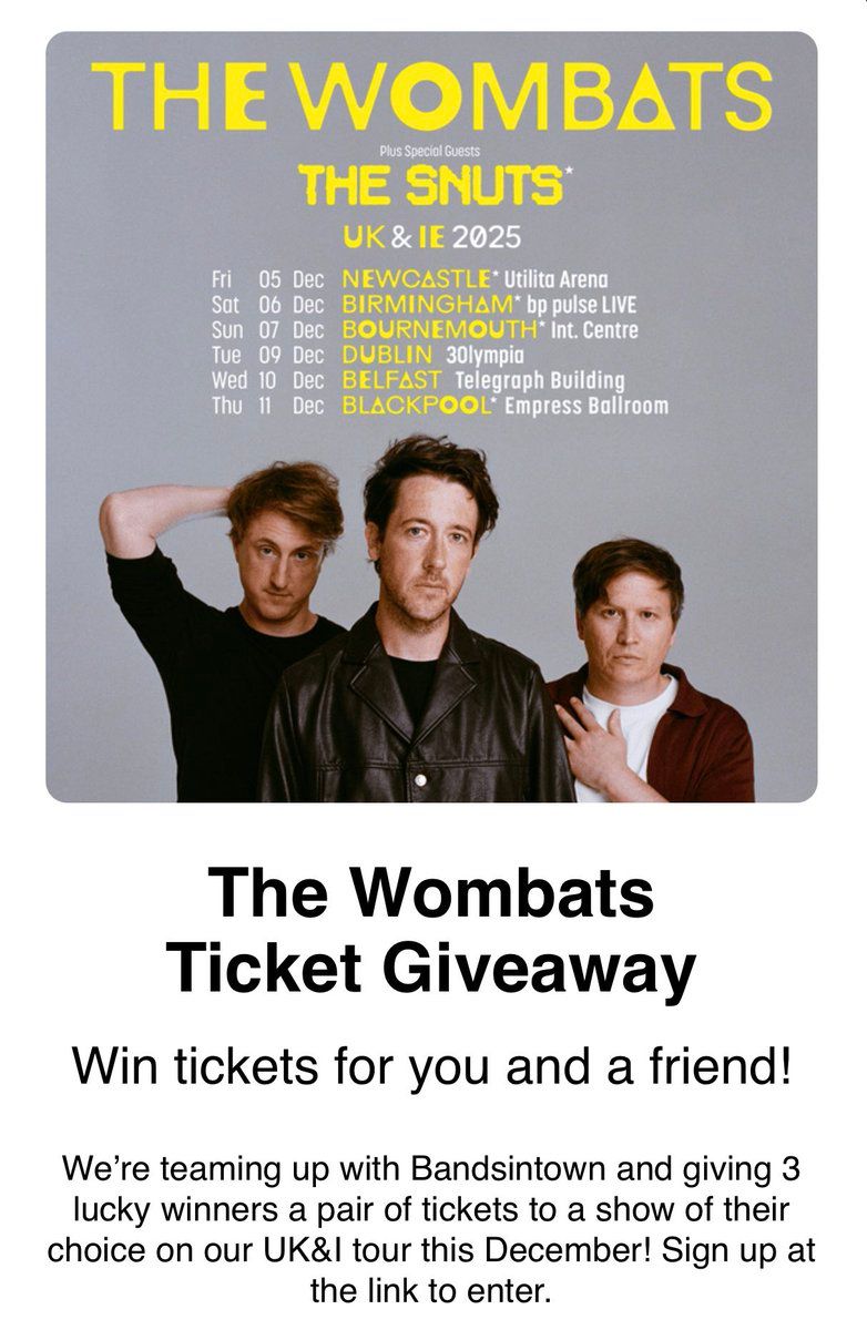 The Wombats Belfast Tickets