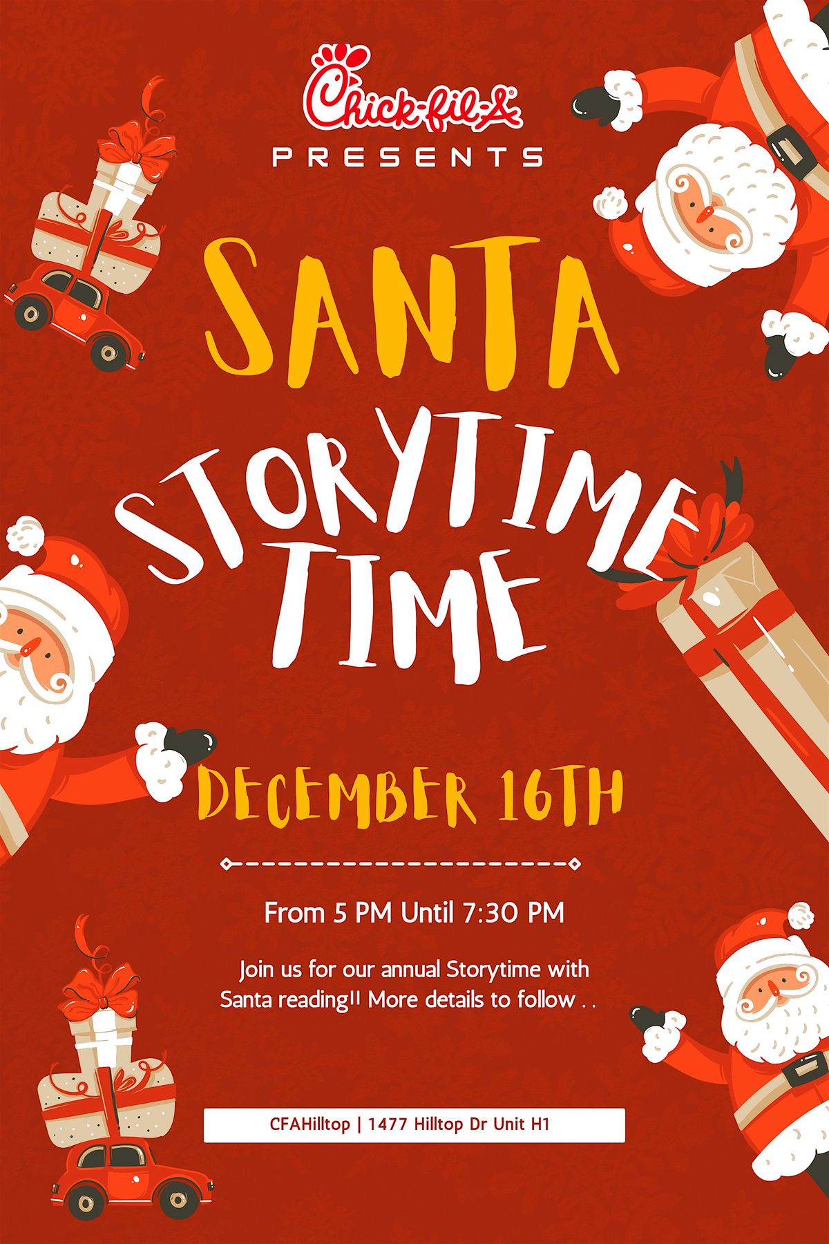 Chick-fil-A Story-time with Santa Cow