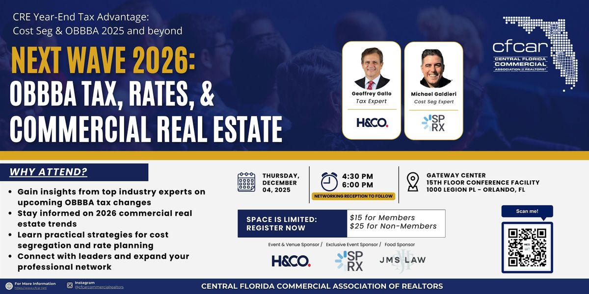 NEXT WAVE 2026: OBBBA,TAX, RATES, and Commercial Real Estate
