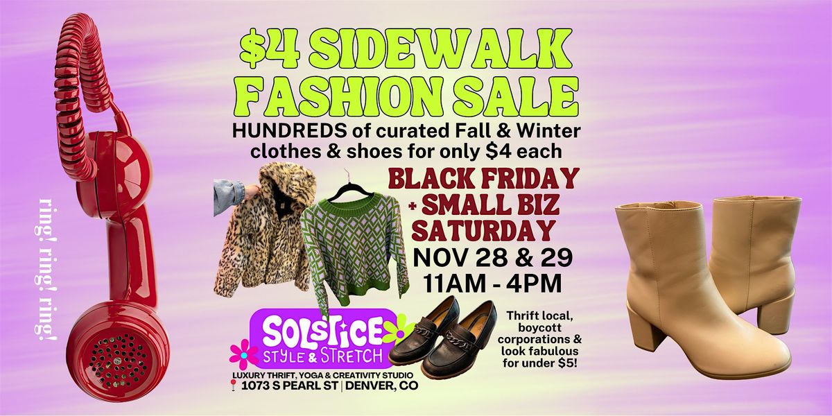 $4 FALL \/ WINTER FASHION THRIFT SALE