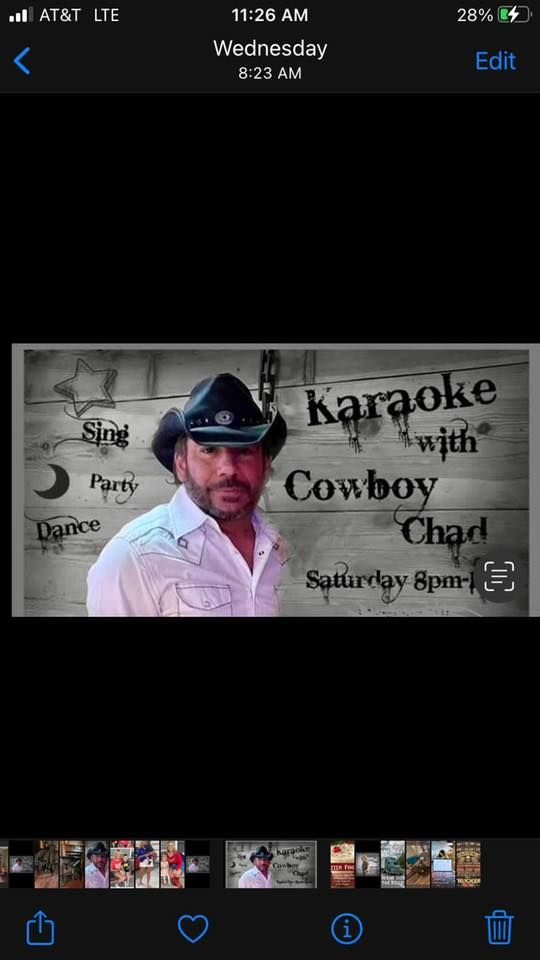 Saturday Night Karaoke DJ Cowboy Chad!!
