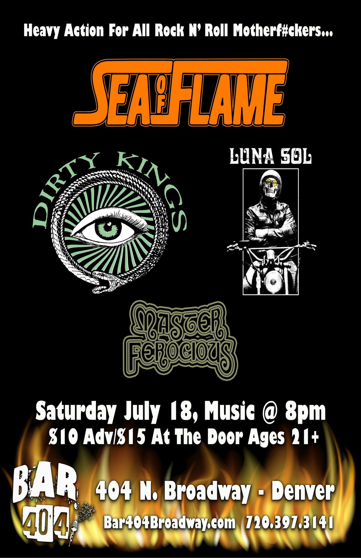 Night of Heavy...Sea of Flame, Dirty Kings, Luna Sol & Master Ferocious!