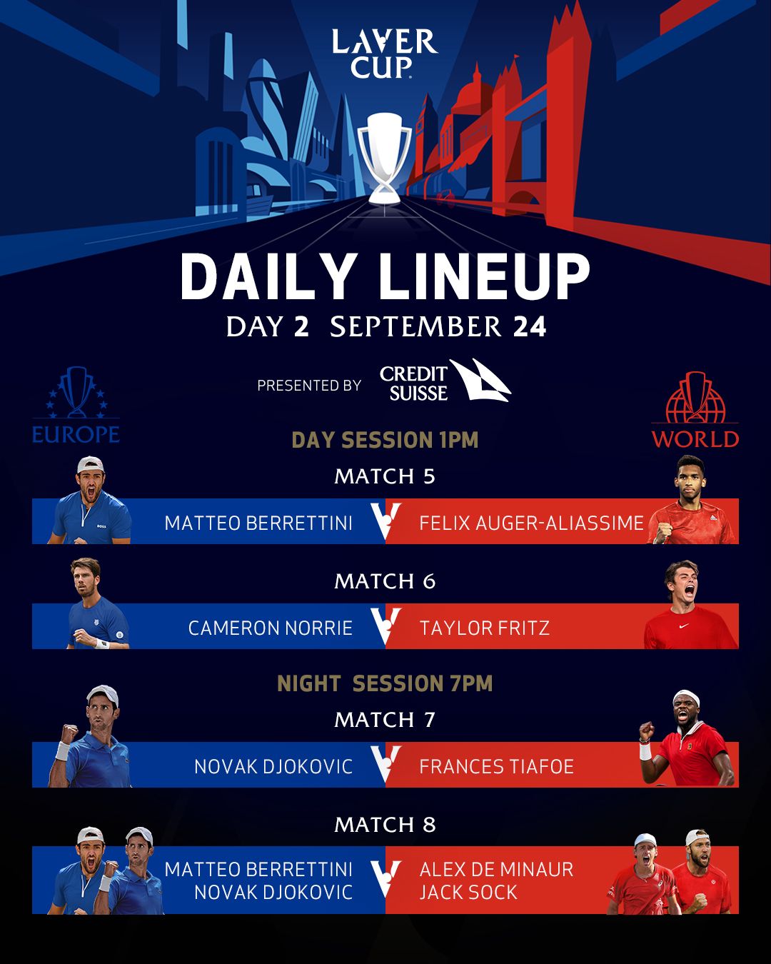 Laver Cup - Day Session at Chase Center